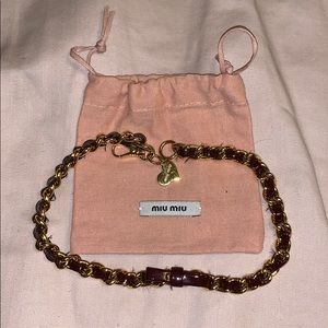 Miu Miu braided bow wrap bracelet